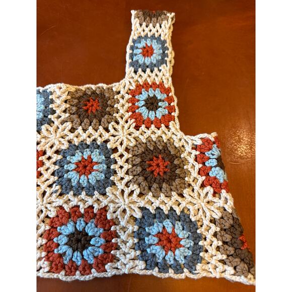 Boho Crochet Granny Square Crop Top RSQ XS Handmade Style Festival Summer - Picture 6 of 9